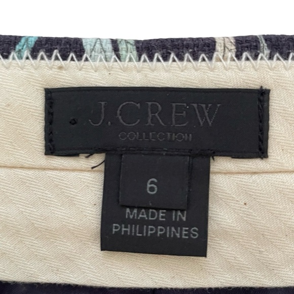J. Crew Collection Navy Sea Life Print Cropped Cotton, lined Pants Sz: 6 - Picture 7 of 11
